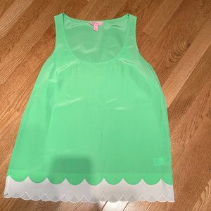 Lilly Pulitzer Silk Tank with Scalloped Hem